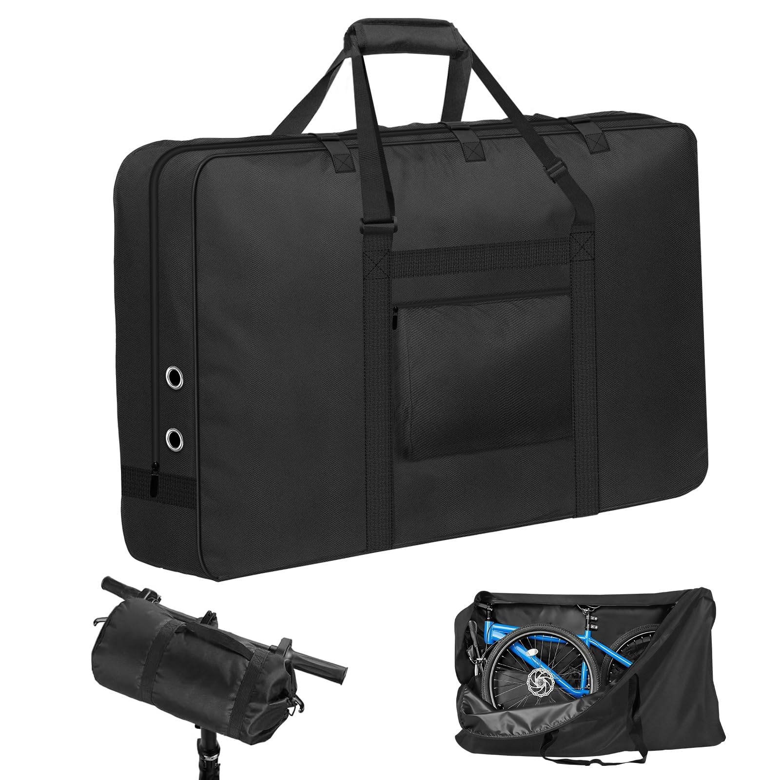 Bike Travel Bag, 55×11×31in Folding Bike Bag for 26-29inch Mountain Bicycle Black 26-29 inch