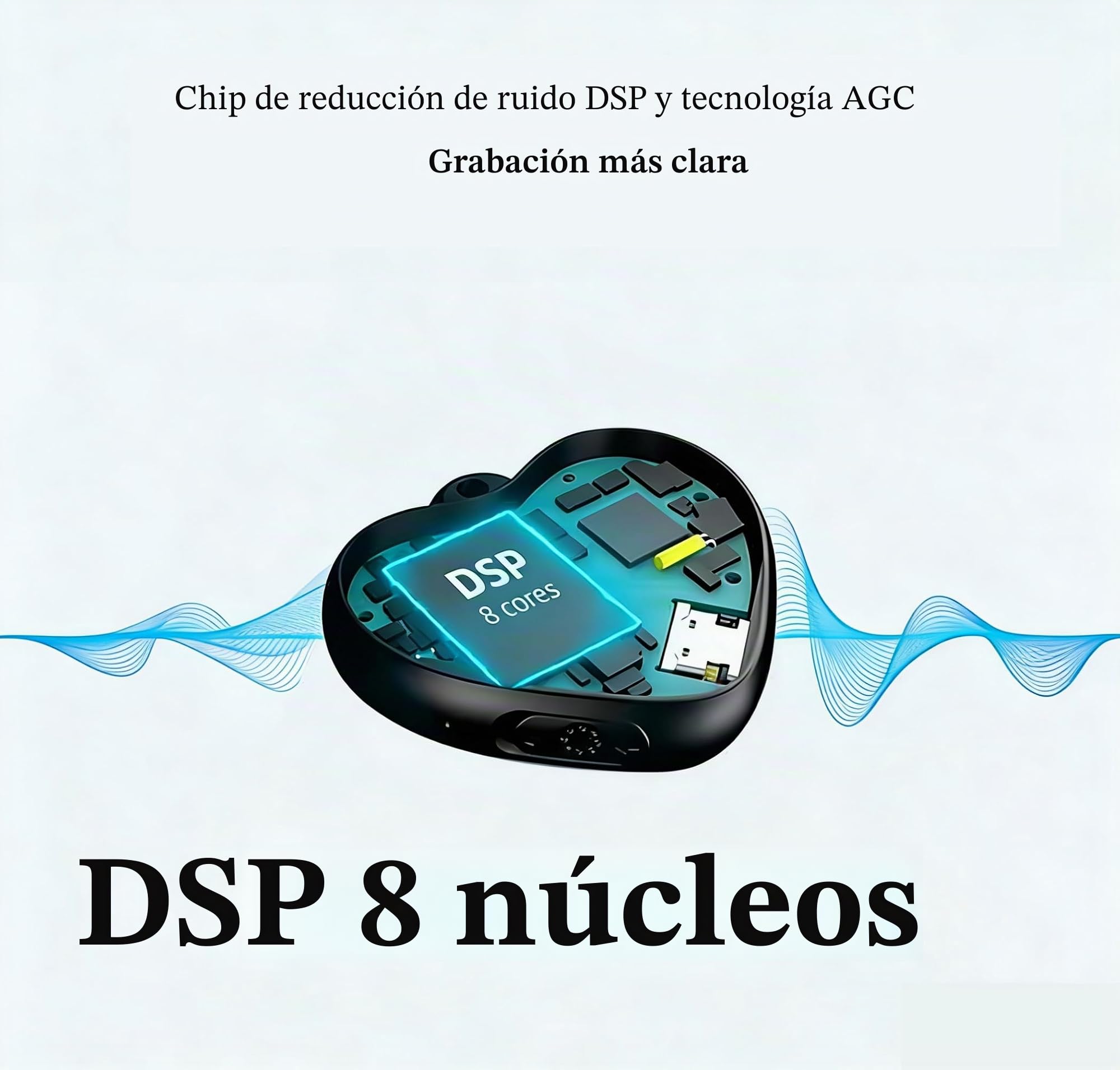 Grabadoras de Voz Digitales Oculta Grabadora Pequeña Collar Colgante con Auriculares Discreto Llavero Grabador de Audio Recargable Portátil Grabadora para Clases Reuniones Entrevistas Discursos USB-C