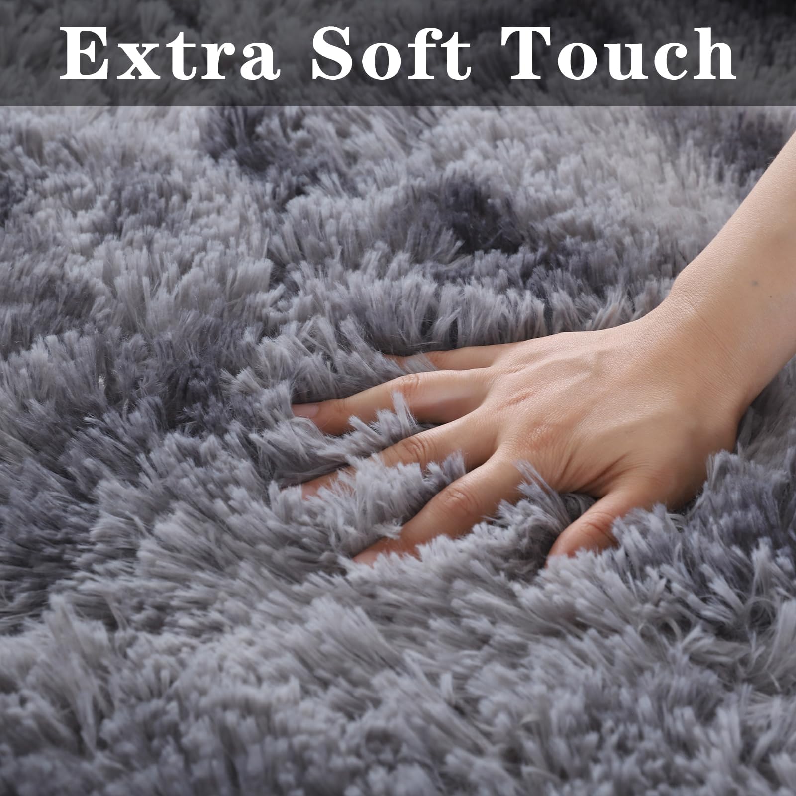 HEQUN Tappeto di pelliccia sintetica effetto peloso, Grigio, 60 X 160 CM, Morbido e caldo, Ideale per divano, letto, camera da letto e soggiorno