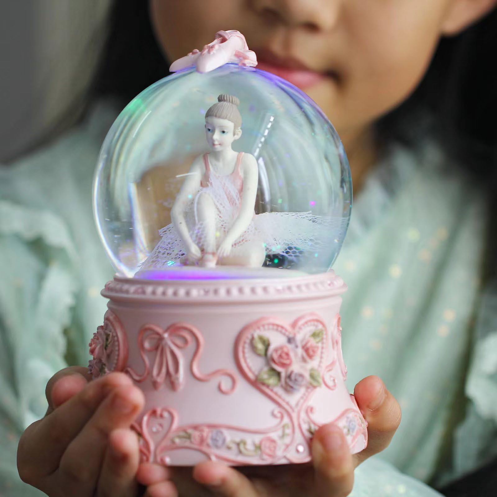 Amazon.co.jp: バレリーナ スノードーム オルゴール LEDライト付き