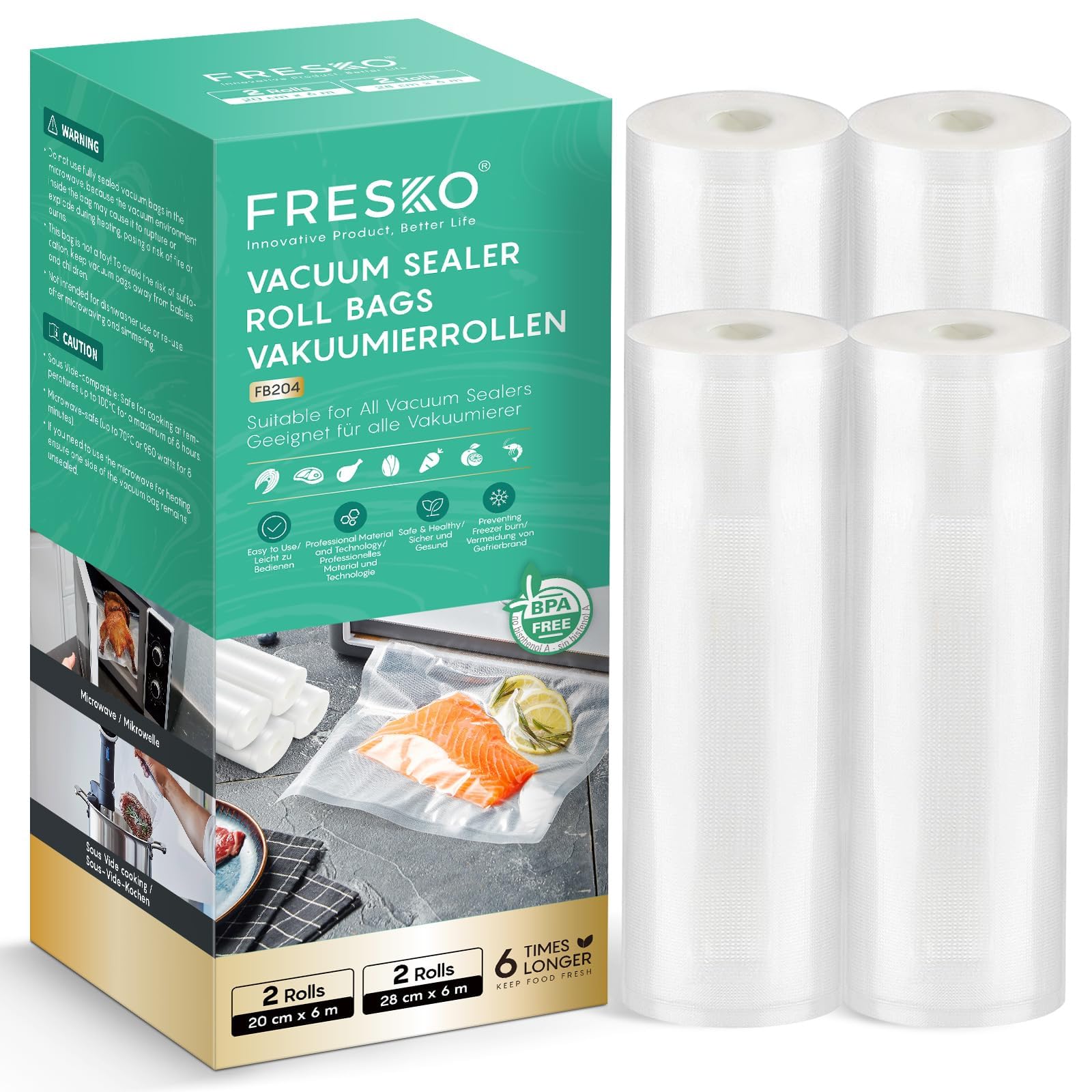 Sacchetti Sottovuoto Alimenti FRESKO 120pz 20x30cm - Senza BPA, Per Cottura Sous Vide - Foto 13