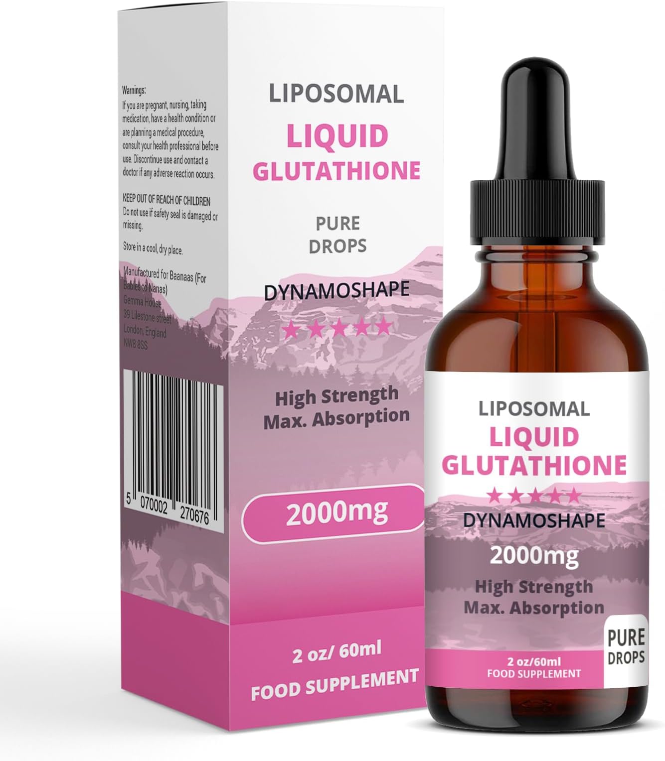 Liposomal Glutathione 2000mg with Vitamin C, Oral Glutathione Liquid, Antioxidant Supplement Detox, Superior Absorption, Higher Dosage (Pack of 1)