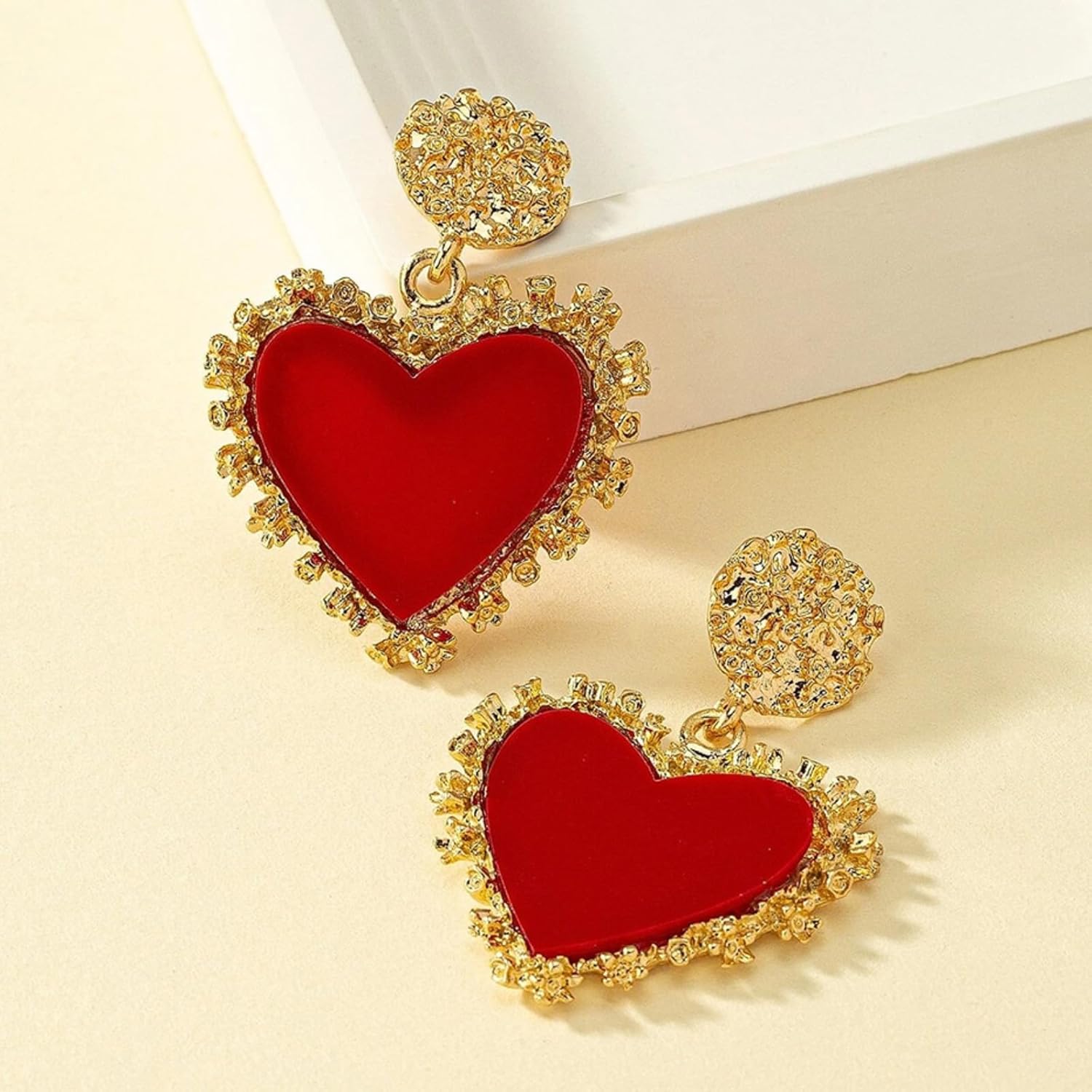 Valentine's Day Earrings for Women, Red Pink Heart Drop Dangle Earrings, Trendy Couple Jewelry Outfits - Image 4