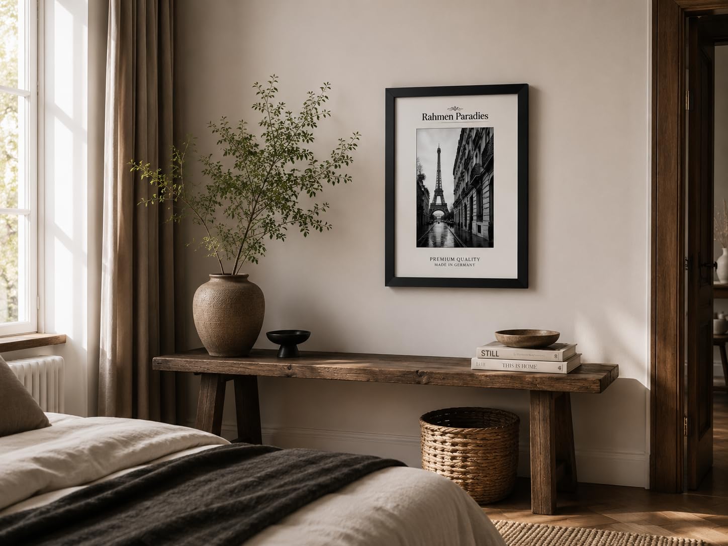 Bilderrahmen 90x130 cm Schwarz Matt - Viele Größen - aus hochwertigem MDF mit bruchsicherem Acrylglas - Ideal für Poster, Fotos, Bilder, Urkunden, Zertifikate, Kunstdrucke