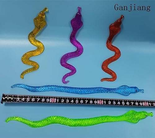 Miniatura 4 de Paquete de 5 juguetes esponjosos súper elásticos de serpiente pegajosa, relleno de bolsas de regalo, premios de aula, cumpleaños, recuerdos de fiesta