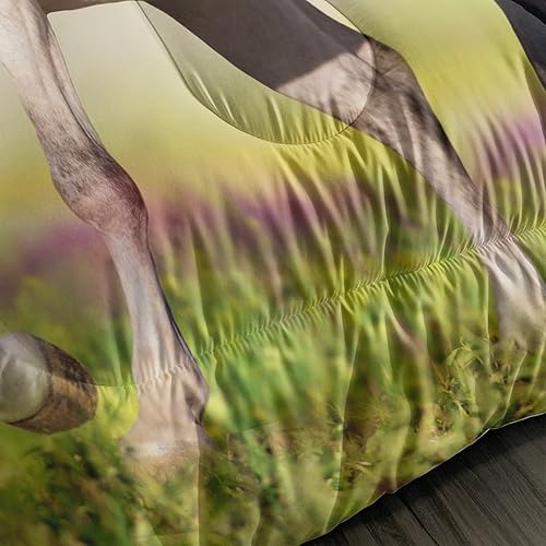 Miniatura 5 de QOOMO Edredón de caballo tamaño Queen, juego de edredón de animales de granja para niños, adolescentes, niñas, niños, juego de ropa de cama de 3