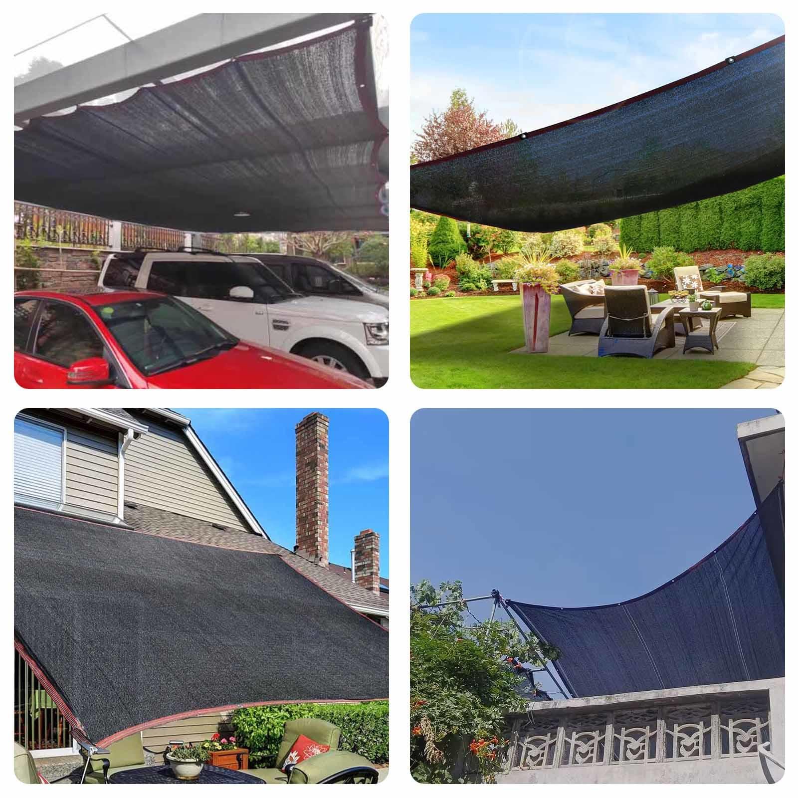 Red e negra de 3 x 4 m, 3 x 6 m, 3 x 9 m, para invernadero, 70 % de protección UV, fácil de instalar, con ojales, perfecta para cubrir el sol y las plantas