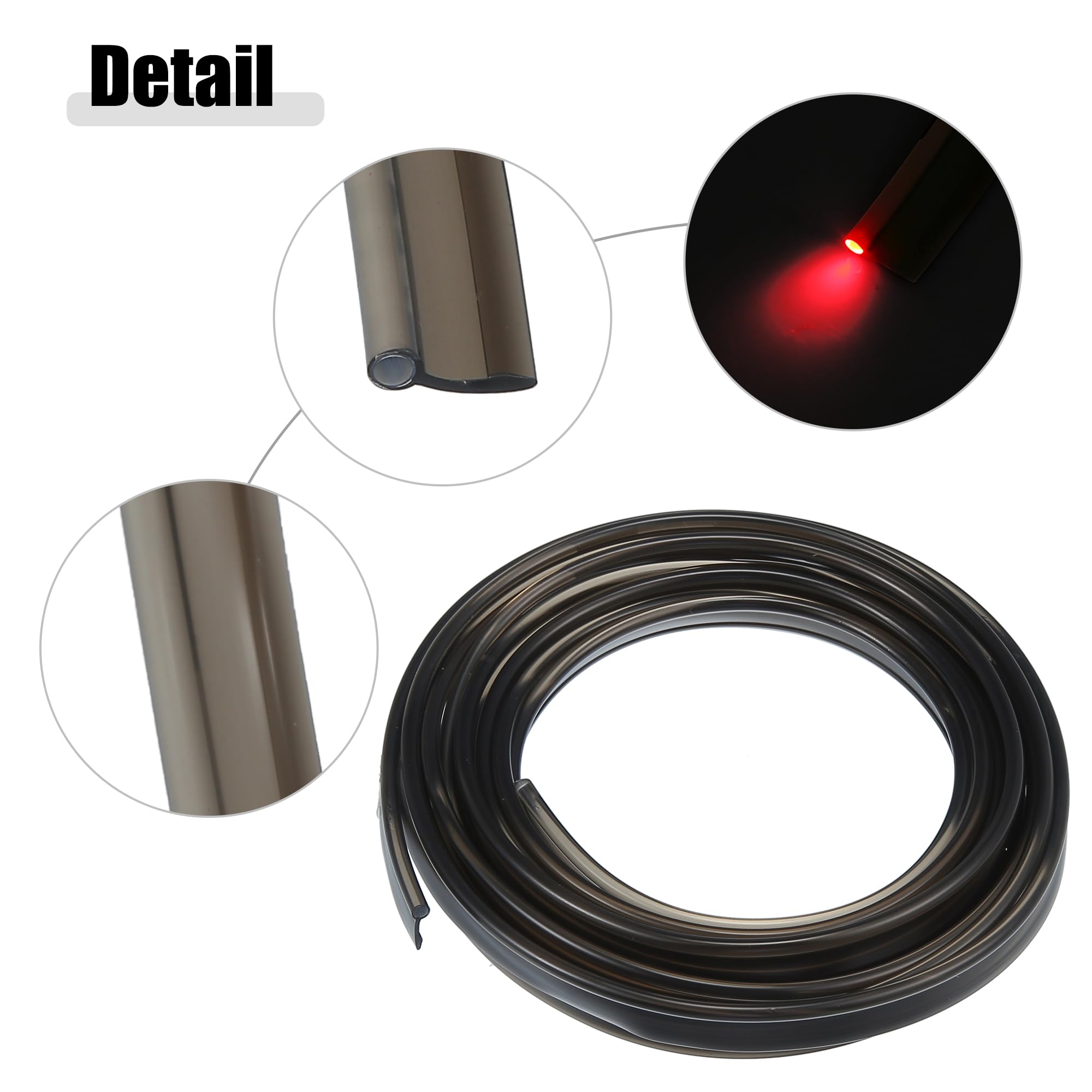 A ABSOPRO Cavo A Fibra Ottica Flessibile 3mm Per Auto Nero 1 Pezzo | Materiale: MMA. Lunghezza: 300 Cm. Impermeabile. Senza Calore. Senza Elettricità. Adatto Per Illuminazione Interna.