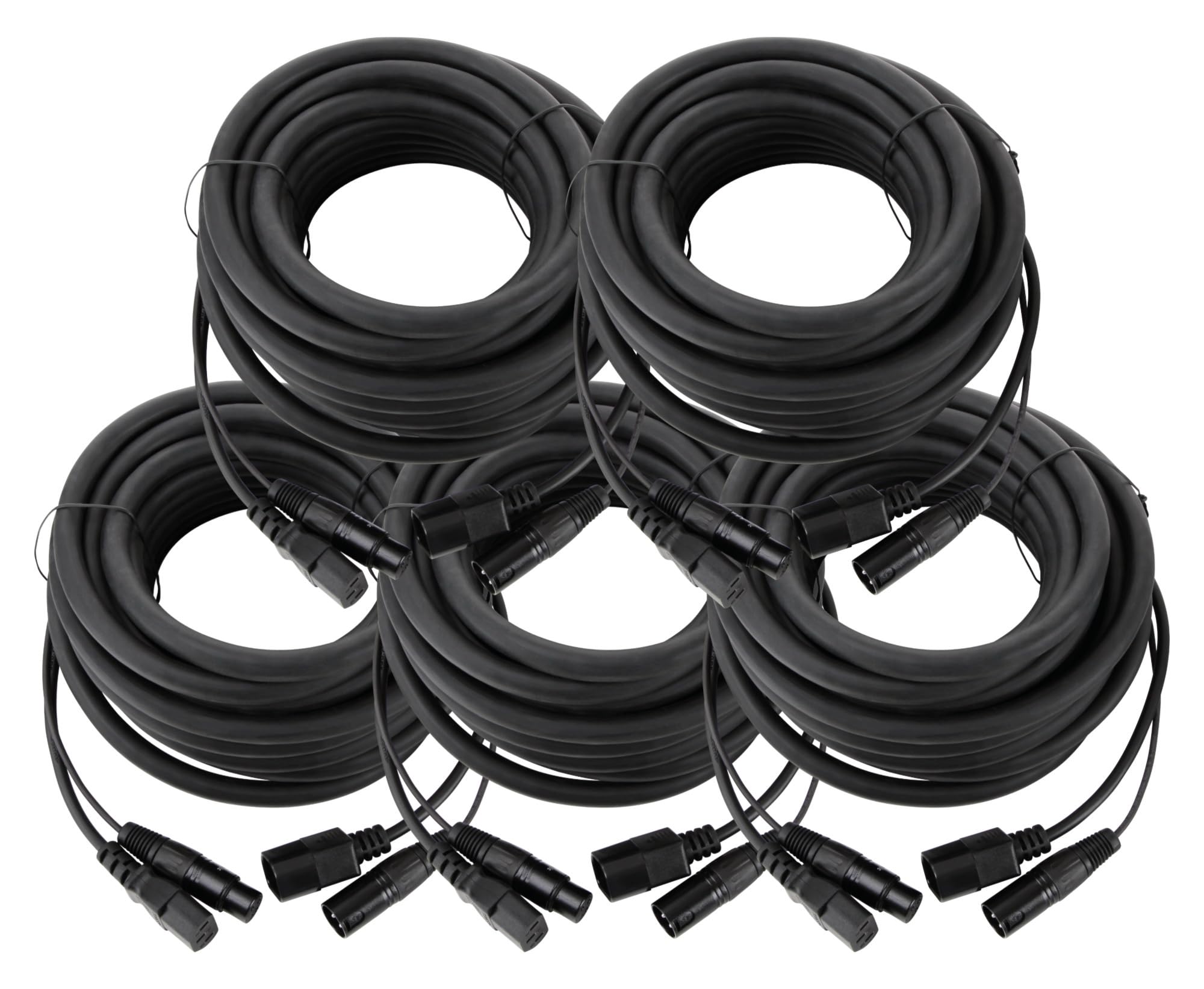 Câble Hybride DMX Pronomic IECD-10 (10m) - Alimentation + Signal DMX | Lot De 3 | XLR + IEC