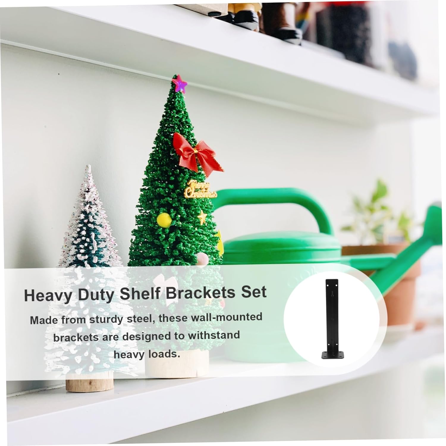 PRETYZOOM Heavy Duty Floating Shelf Bracket Wall Mounted Bracket for Storage Shelves Sturdy Easy Installation