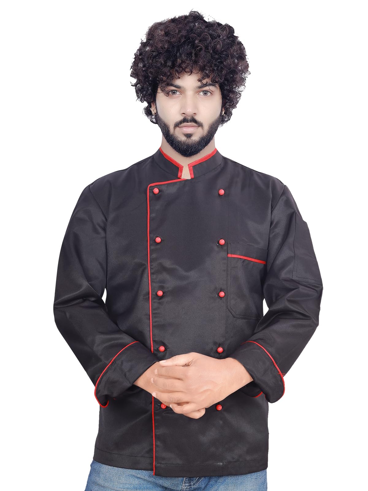 abc garments Single Pipieing Chefcoat For Men's (2XL, BLACK)-picture-45