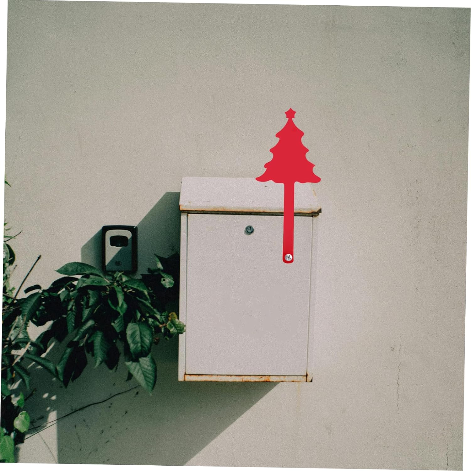 Acrylic Mailbox Flag Replacement Christmas Tree and Skiing Dog Design Garden Decor for Holiday Season Non-Magnetic Mounting Hardware Not Included