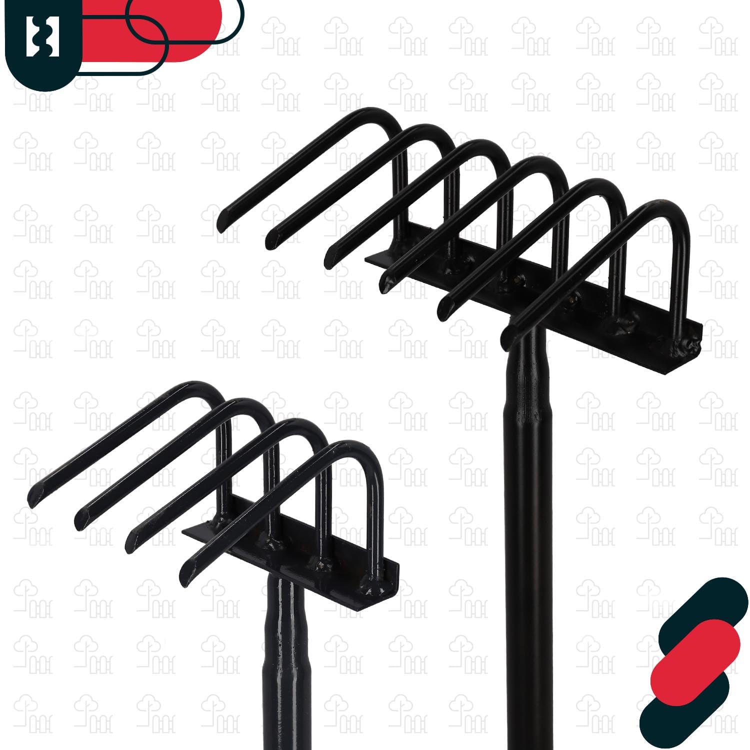 KOTARBAU® Binette de jardin à 4 dents avec manche de 120 cm - En acier - Pour désherber le sol - Pour ameublir le sol - Outil de jardin - Aérer et aérer avec griffes - Râteau à fleurs