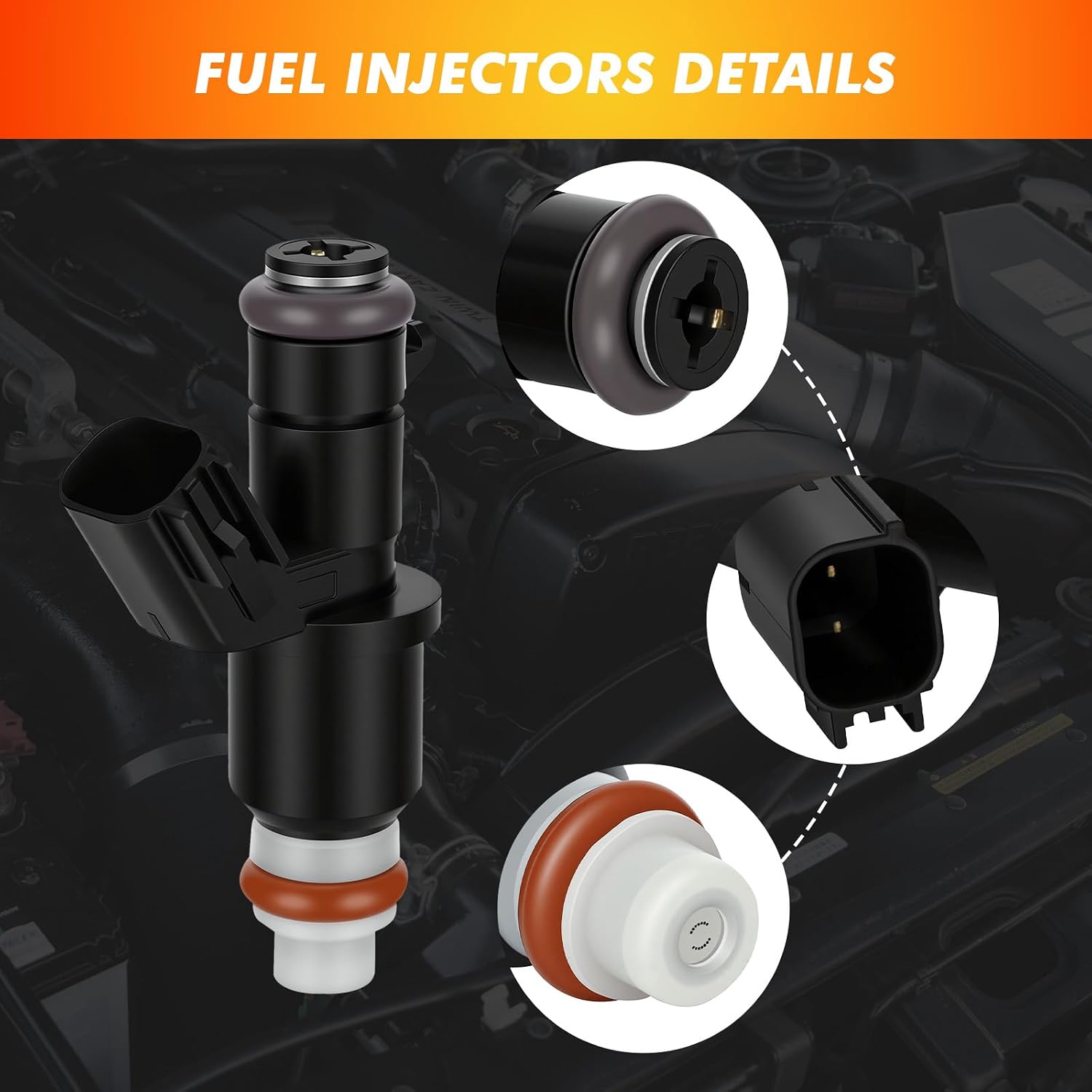 2012-2014 Fuel Injector Compatible for Honda CR-V 2012-2014 Crosstour 2012-2013, 2.4L L4, Replace 16450R5AA01 FJ1205 84212396