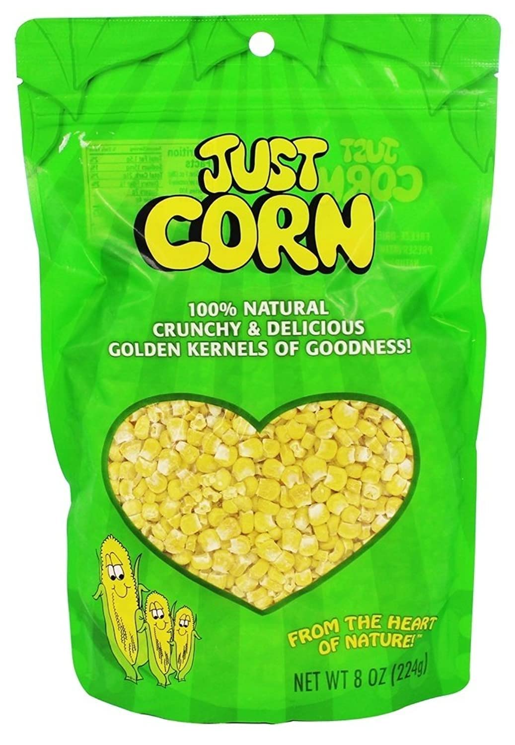 Karen's Naturals Just Corn, 8 Ounce Pouch, All Natural Freeze Dried Vegetables, Keto, Vegan, Gluten Free, Healthy Dried Veggie Snacks with No Additives or Preservatives, Dairy Free, Non-GMO