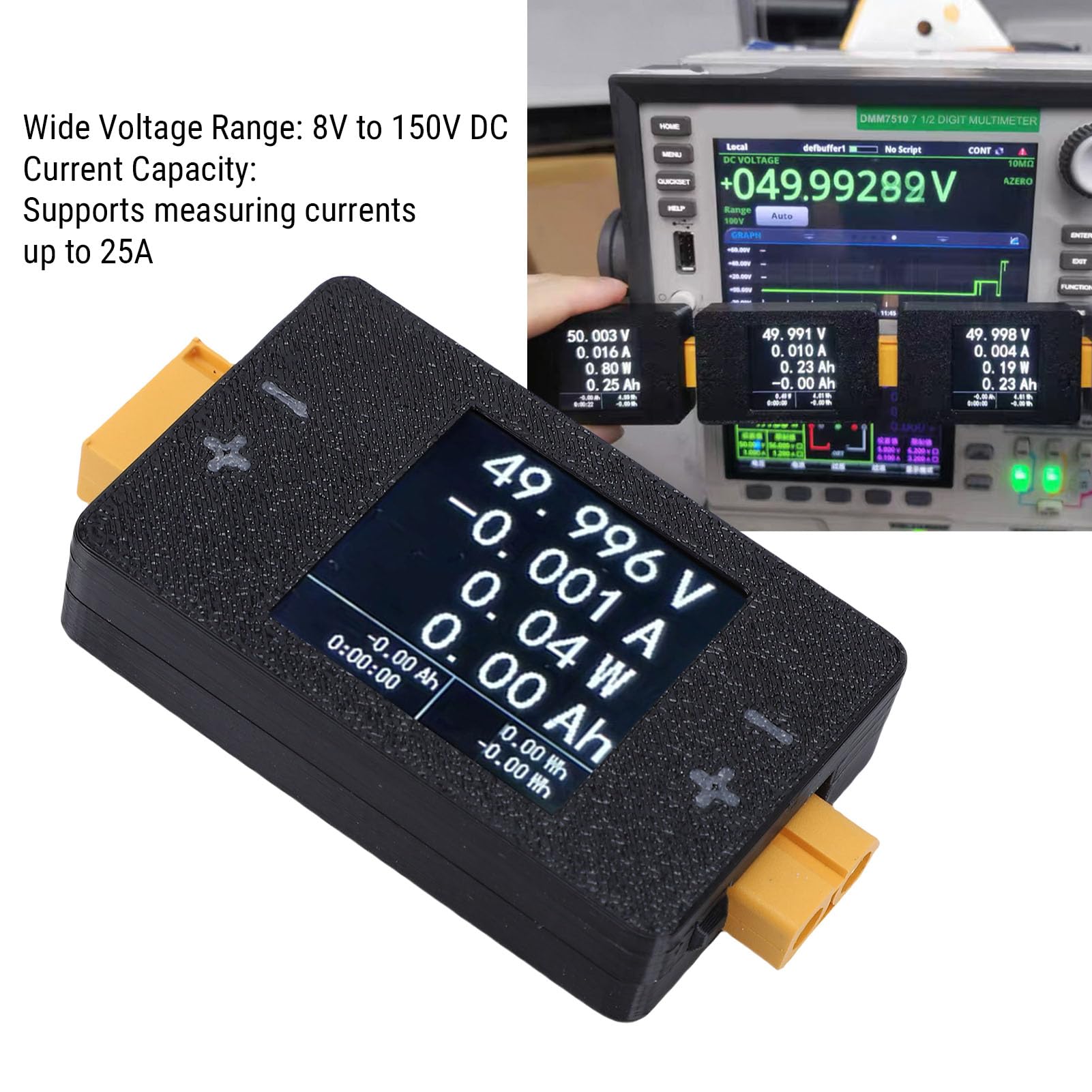 Misuratore di Potenza Digitale per Batterie RC Tester di Tensione e Analizzatore capacità Ad Alta Precisione 8-150 V 25 A Connettore XT60 per Modelli Aeromobili LIPO
