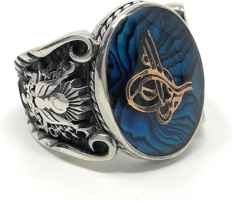 Bague Homme Ottoman Saphir Émaillée en Argent France Ubuy