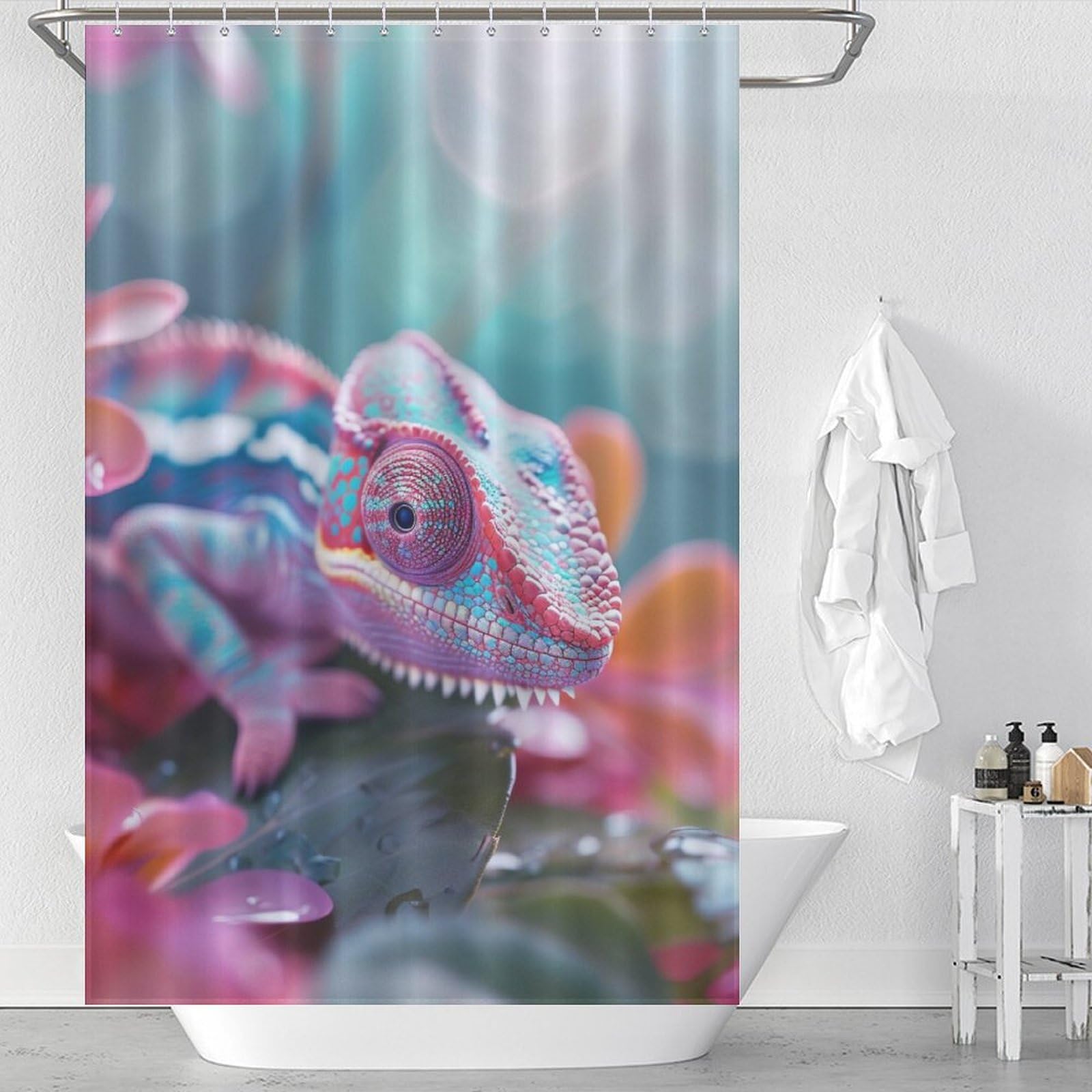 Rideau de douche caméléon imperméable contre les fuites d'eau