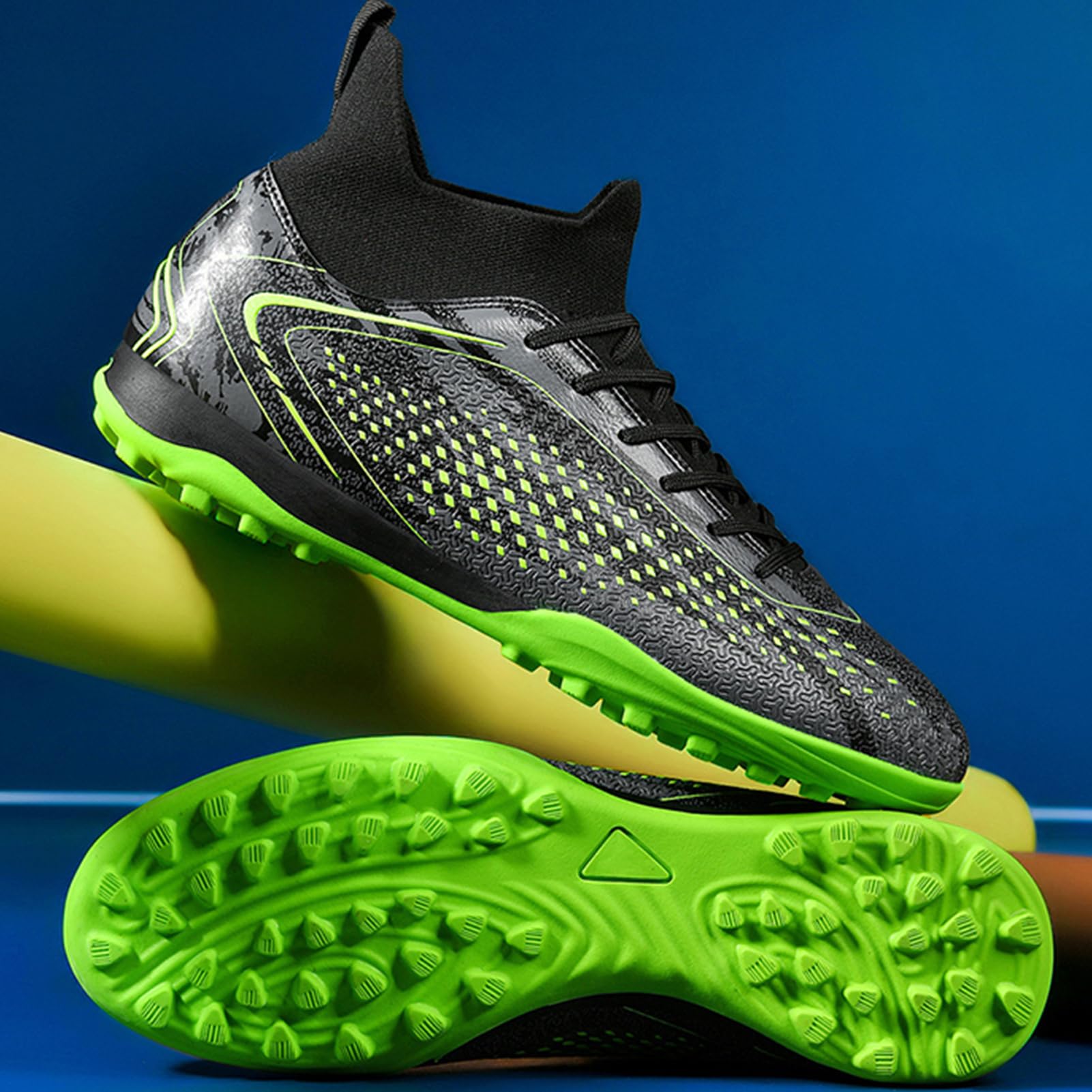 Donbest Botas de Fútbol Niño Zapatos de Fútbol Altos para Césped Artificial Natural e Indoor Zapatillas de Fútbol con Tacos Antideslizantes