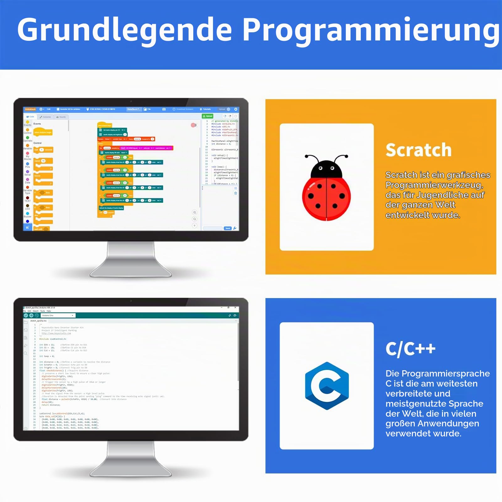 KEYESTUDIO Inventor Starter Kit for Arduino ESP32, Hardware Comes Pre-Connected, Easy to Get Started Coding and Electronics, 15 Modules, 30 Projects(with ESP32)