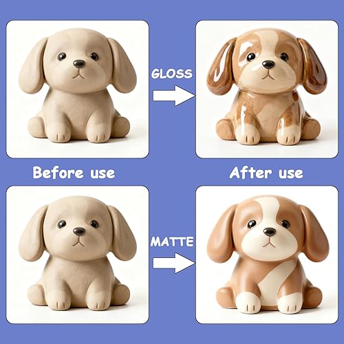 Miniatura 3 de Esmalte de arcilla seca al aire, barniz de arcilla para secado al aire, aumenta el brillo de la cerámica y evita arañazos y grietas en cerámica