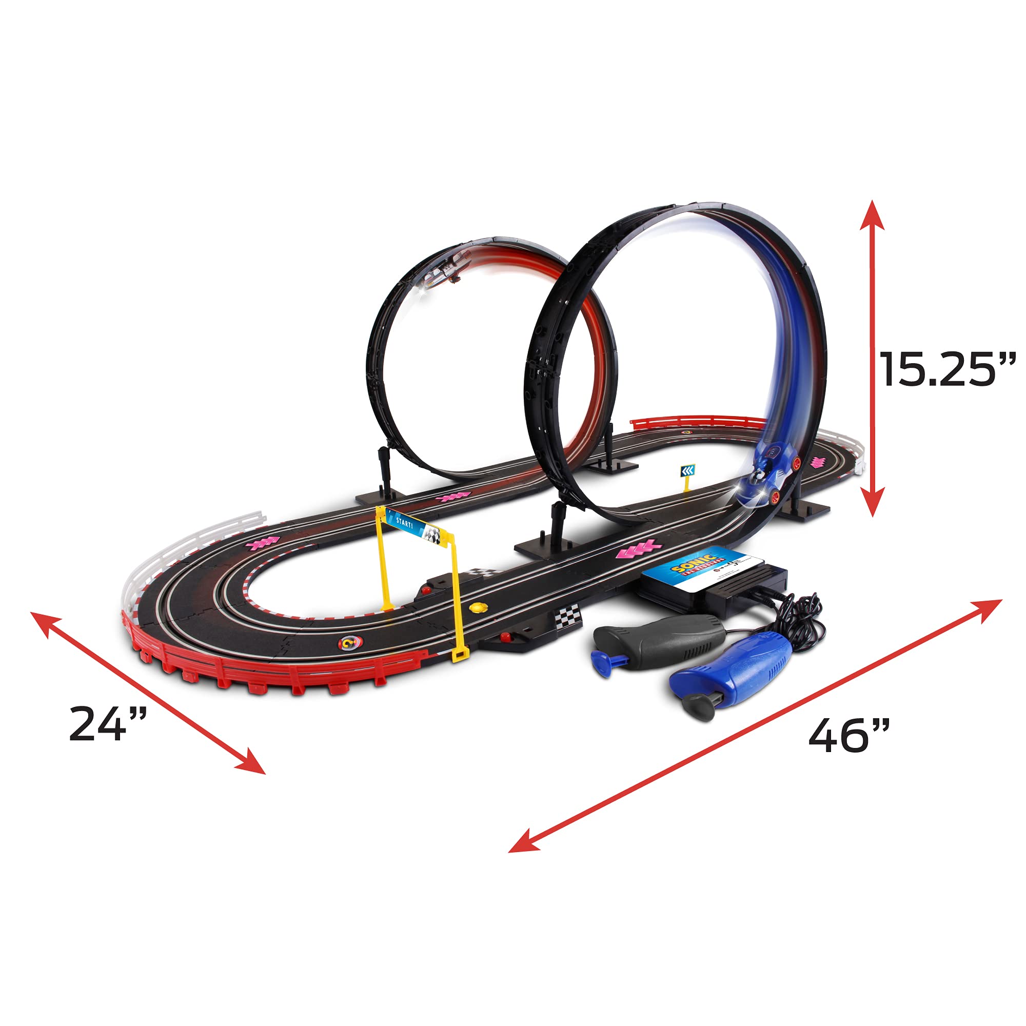 Slot Car Race Set B/O SART Super Loop Sonic & Shadow Slot Car (Approx. 18 Feet Tracks)