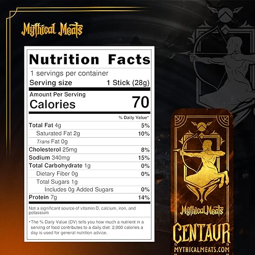 Miniatura 2 de Mythical Meats Humanoid Flavor Centaur - Paquete de 12 palitos de aperitivos  Camello y carne de res  Carnes secas y deshidratadas sazonadas a la