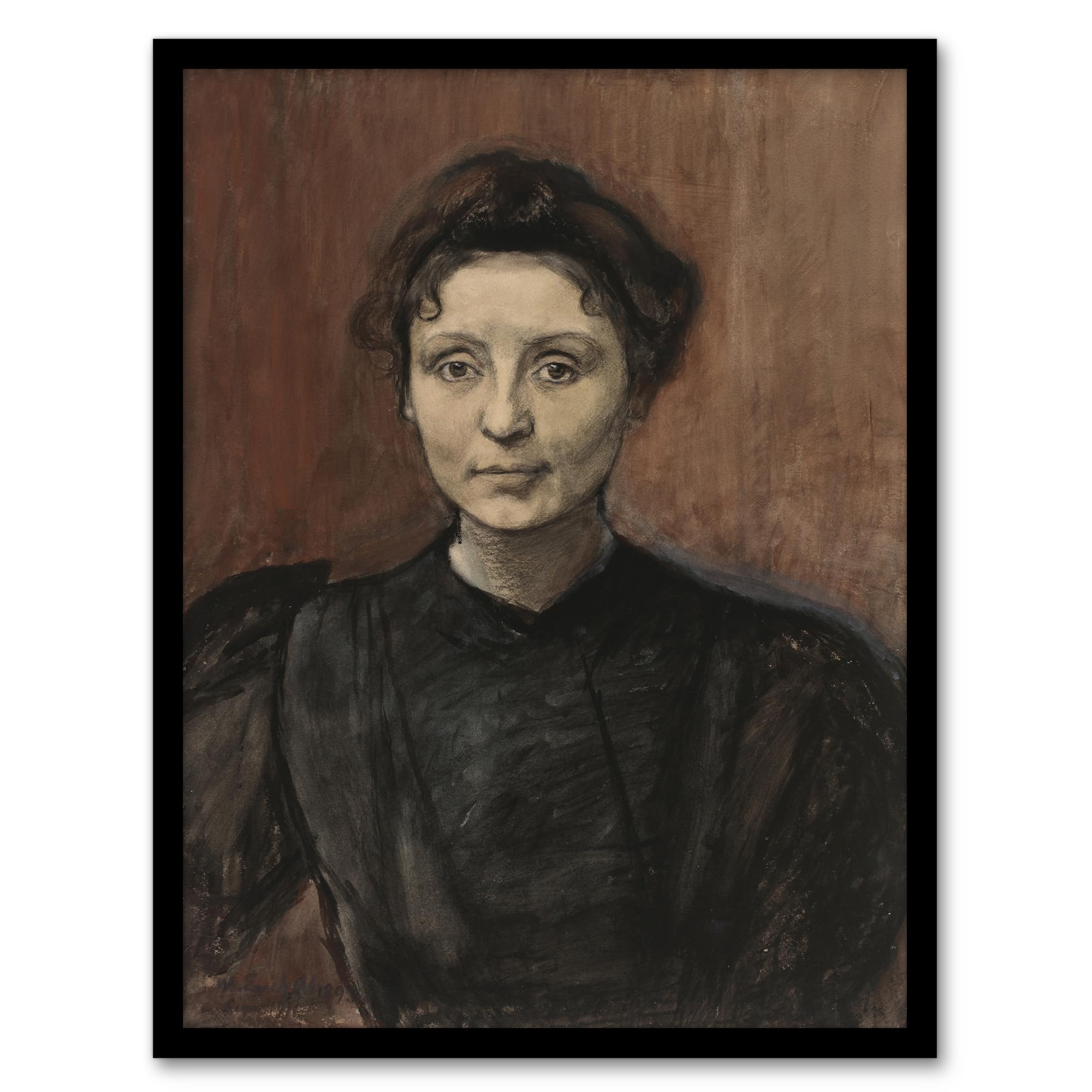 Artery8 Magnus Enckell Portrait of Madeleine Jouvray Framed Wall Art Print 12X16