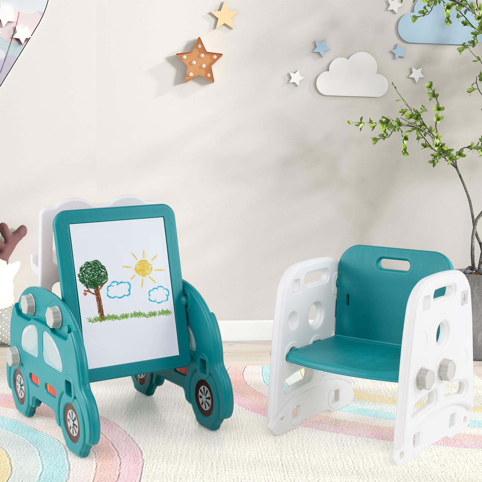 Structure Jeux Exterieur Enfant GOPLUS 6 En 1 Toboggan Interieur Enfants, Idéal Pour Tout-Petits Structure Jeux Exterieur Enfant GOPLUS 6 En 1 Toboggan Interieur Enfants, Idéal Pour Tout-Petits