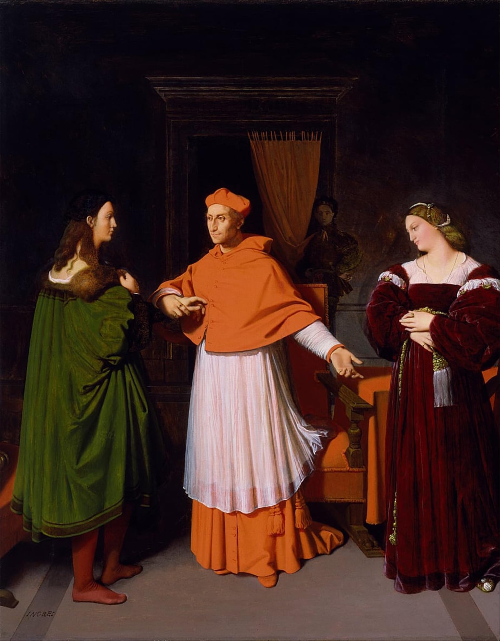 SERENDIPITP Vintage Picture Print on Canvas Wall Art Poster the Betrothal of Raphael and the Niece of Cardinal Bibbiena by Jean Auguste Ingres Artwork Print Poster for Wall Decor 60x90cm