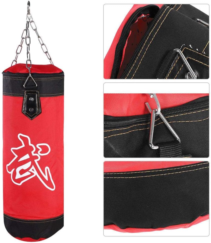 Bnineteenteam Heavy Boxing Punch Bag with Chain,Unfilled Canvas Punching Bag for Adults