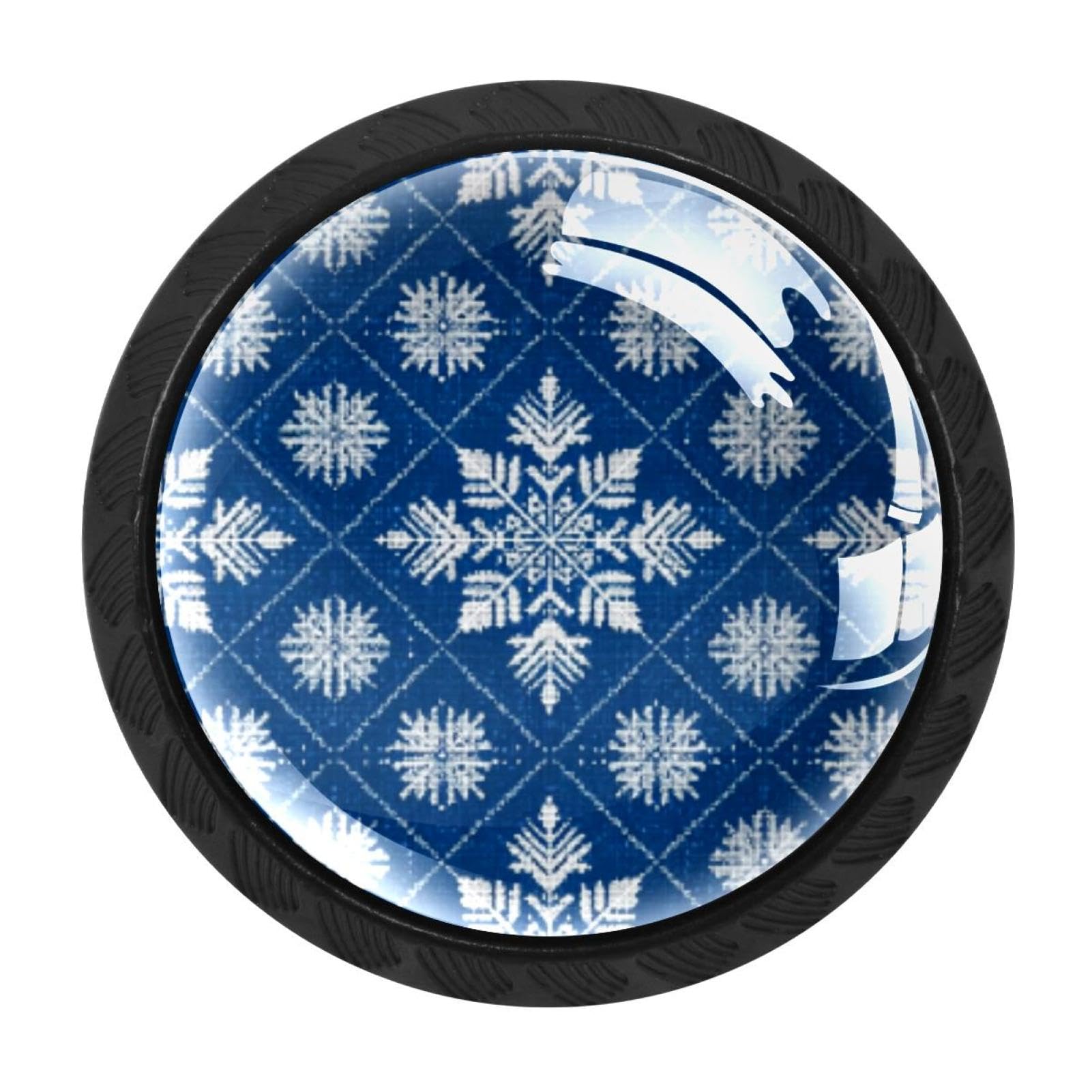 Chenzzzz Multicolored 14 4 Pieces Christmas Snowflake Pattern (2) Drawer Knobs, 35Mm Black Cabinet Knobs, Drawer Pulls And Knobs, Dresser Drawer Knobs, Cabinet Hardware Kitchen Cabinet Knobs