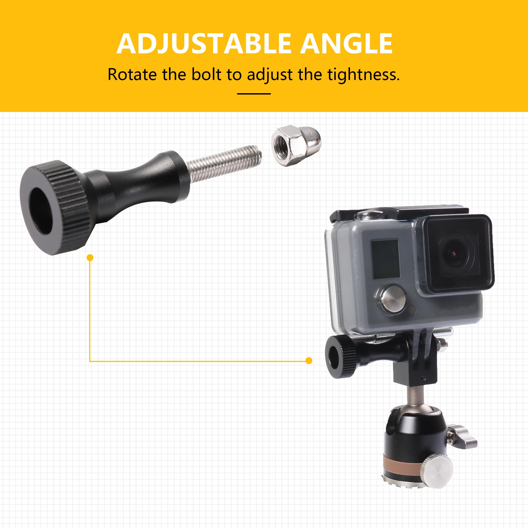 Soporte de montaje para cámara de acción GoPro para Jeep Wrangler JL 2/4 puertas 4XE Gladiator JT 2018-2025, accesorios para capó, soporte de montaje de pestillo ajustable de 360°, aluminio
