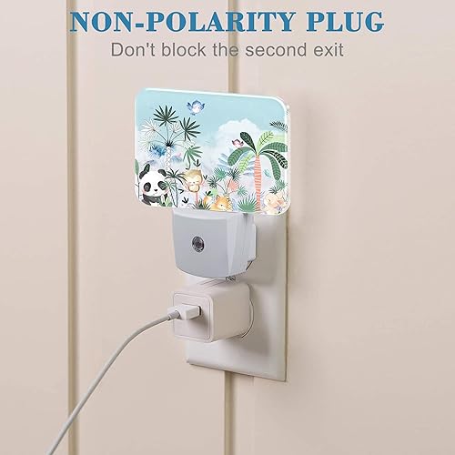 Miniatura 3 de Linda luz nocturna de animales de dibujos animados para niños, niñas, niños, animales bebés en el bosque, luz nocturna LED enchufable a la pared con