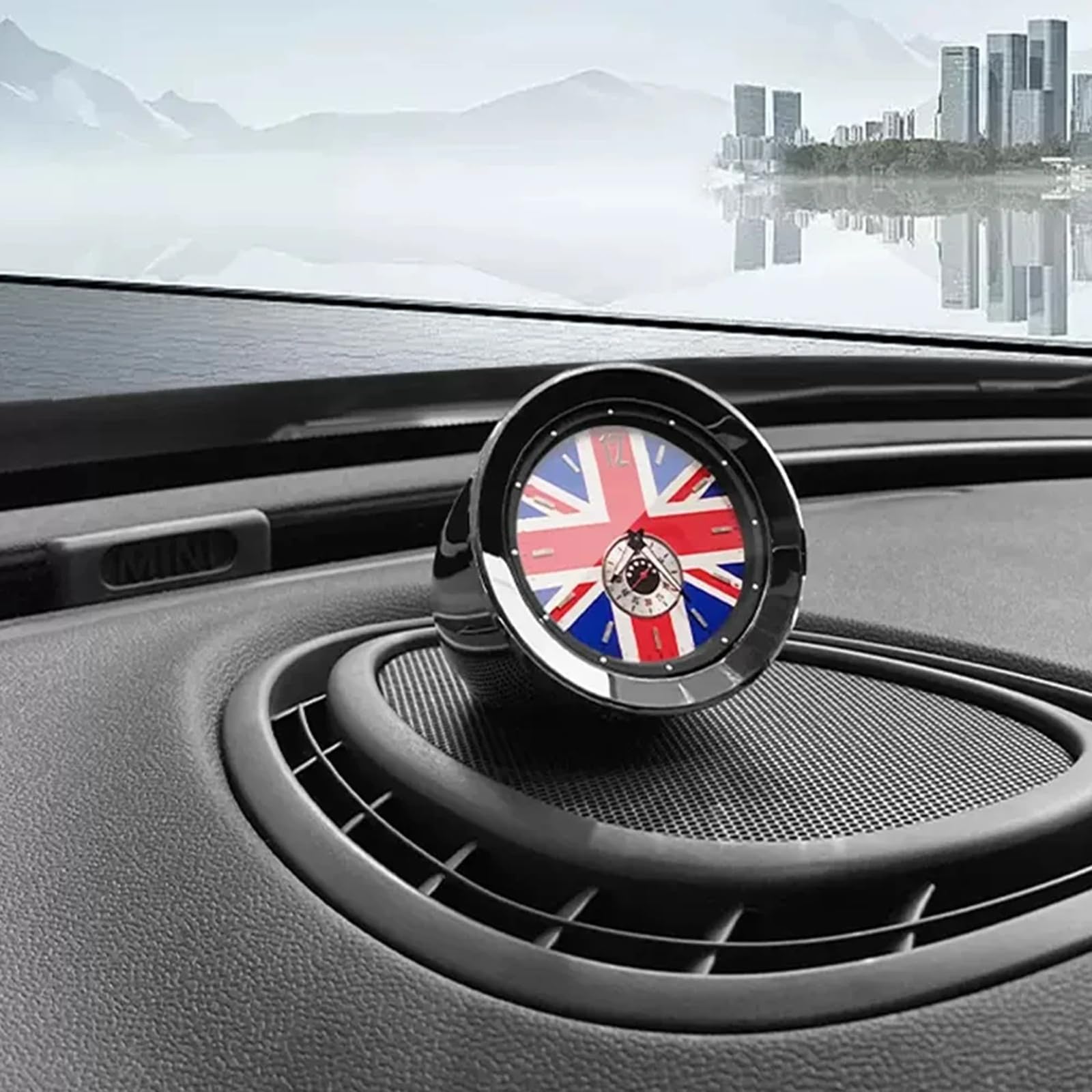 Union Jack Reloj de Estilo de Coche para MINI Cooper SD One JCW R50 R53 F54 F55 F56 F60 Clubman Countryman Accesorios de Adorno automático Gris Union Jack
