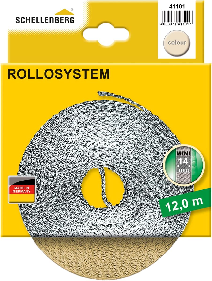 44501 Roller Shutter Strap for Window (Width: 14 mm, Mini System: 4.5 m), Beige, 41101