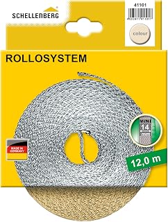 Schellenberg 44501 Roller Shutter Strap for Window (Width: 14 mm, Mini System: 4.5 m), Beige, 41101