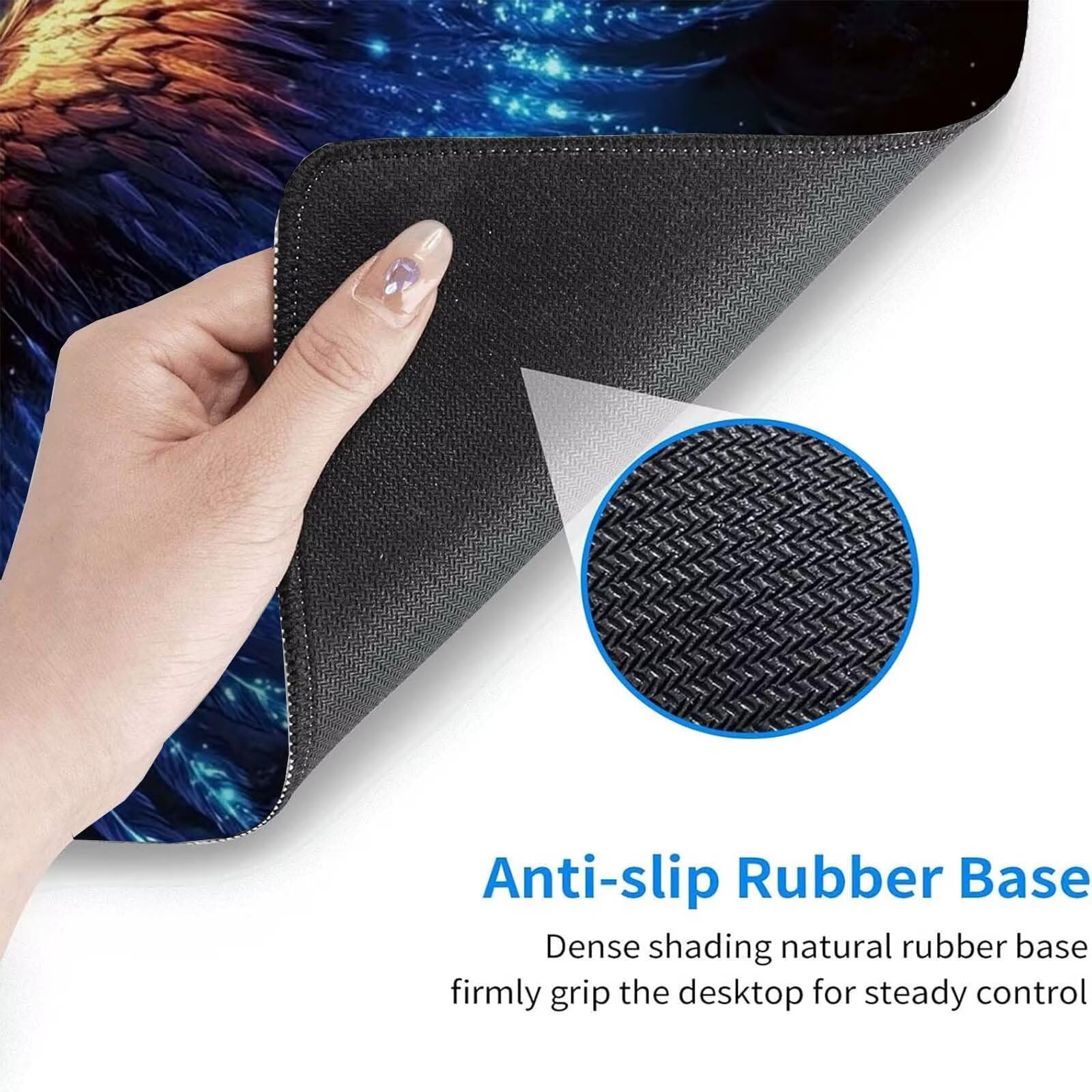 Tappetino Mouse Gaming, 1200x600mm Tappetino Mouse XXL nero 0c0-307 | Mouse Pad Grande, Ottimizzato per i Sensori da Gioco, Migliora Precisione e Velocità, per Mac e PC, Animali (2)