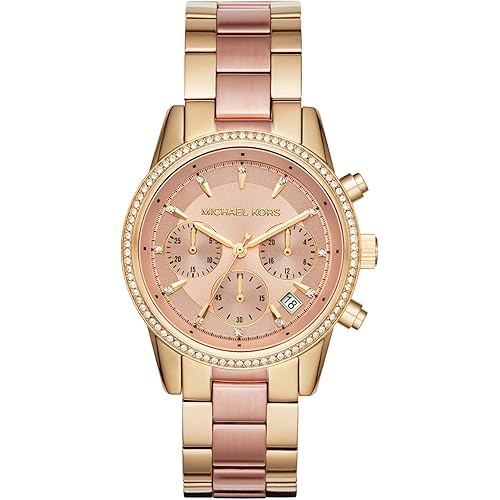 Michael Kors Bryant Chronograph Women's Watch, Stainless Steel and Pavé Crystal Watch for Women