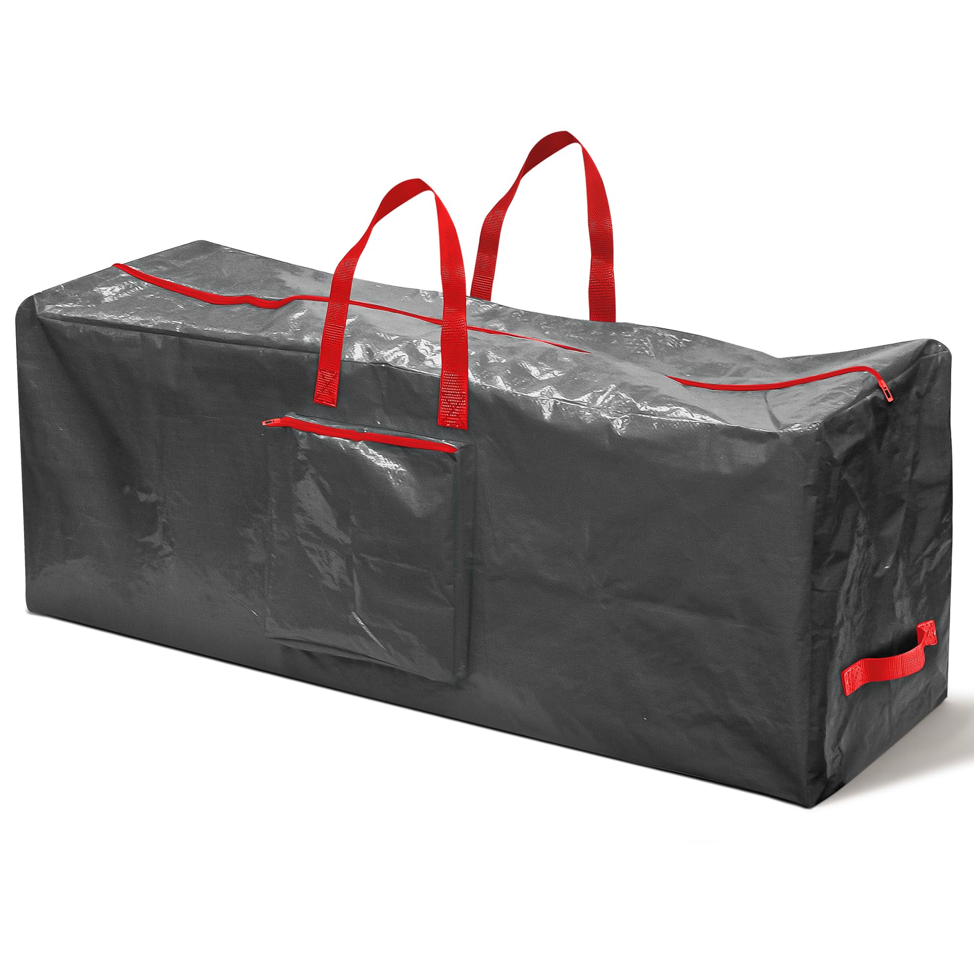 BLADO Extra Large Christmas Tree Storage Bag – Durable Reinforced Waterproof bag with Handles, Dual Zipper & Side Pocket - 9ft Xmas Storage (Grey, Large)