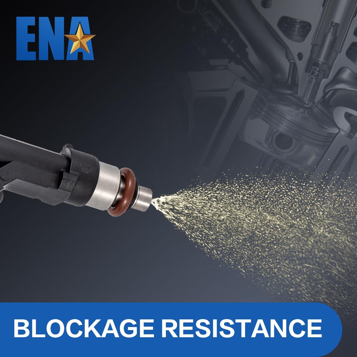 ENA 4 Holes Fuel Injectors Compatible with Ford F150 Mustang Lobo 5.0L 2011 2012 2013 2014 2015 2016 2017 Replacement for BR3Z9F593A 0280158227 BR3Z-A BR3E9F593E5A BR3E-E5A CM5187 62408 Set of 8
