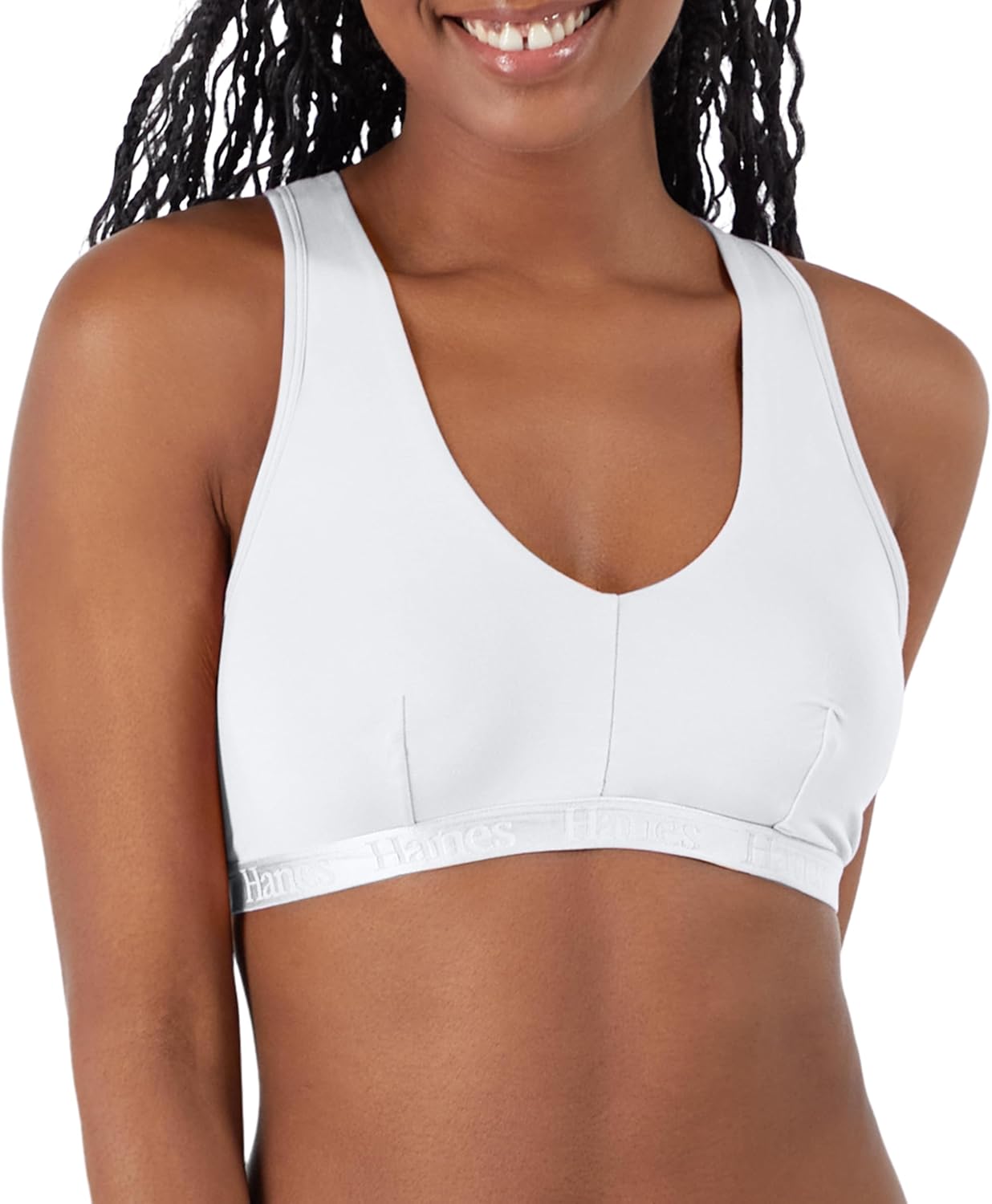 Hanes Womens Originals Ultra Supersoft Racerback Bralette, Viscose from Bamboo Bralette