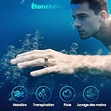 2026 Bague Connectée Homme Femme, Smart Ring avec Écran LED, Trackers d'Activité avec Android/iOS, Anneau Intelligent Health Fitness IP68 avec Sommeil/SpO2/HRV/Stress/Fréquence Cardiaque (Noir, 13) - 5