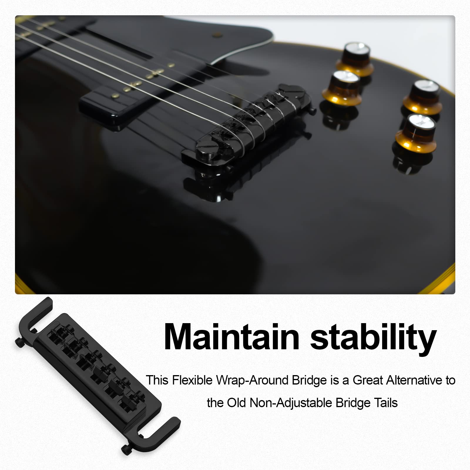 SAPHUE Wraparound Bridge Tailpiece Intonatable Combo for...