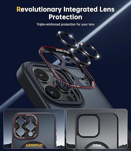 Miniatura 3 de JUESHITUO Funda para iPhone 15 Pro Max con protección integrada de lente de cámara, a medida para MagSafe Defensa a prueba de golpes de grado Mil