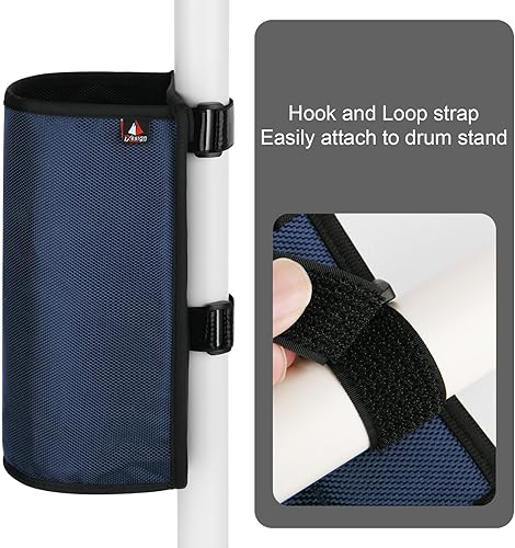 Miniatura 11 de TXEsign Soporte para baquetas, bolsa para baquetas, cepillos, mazos de hasta 10 pares, dos correas se fijan al kit de batería y soporte de música