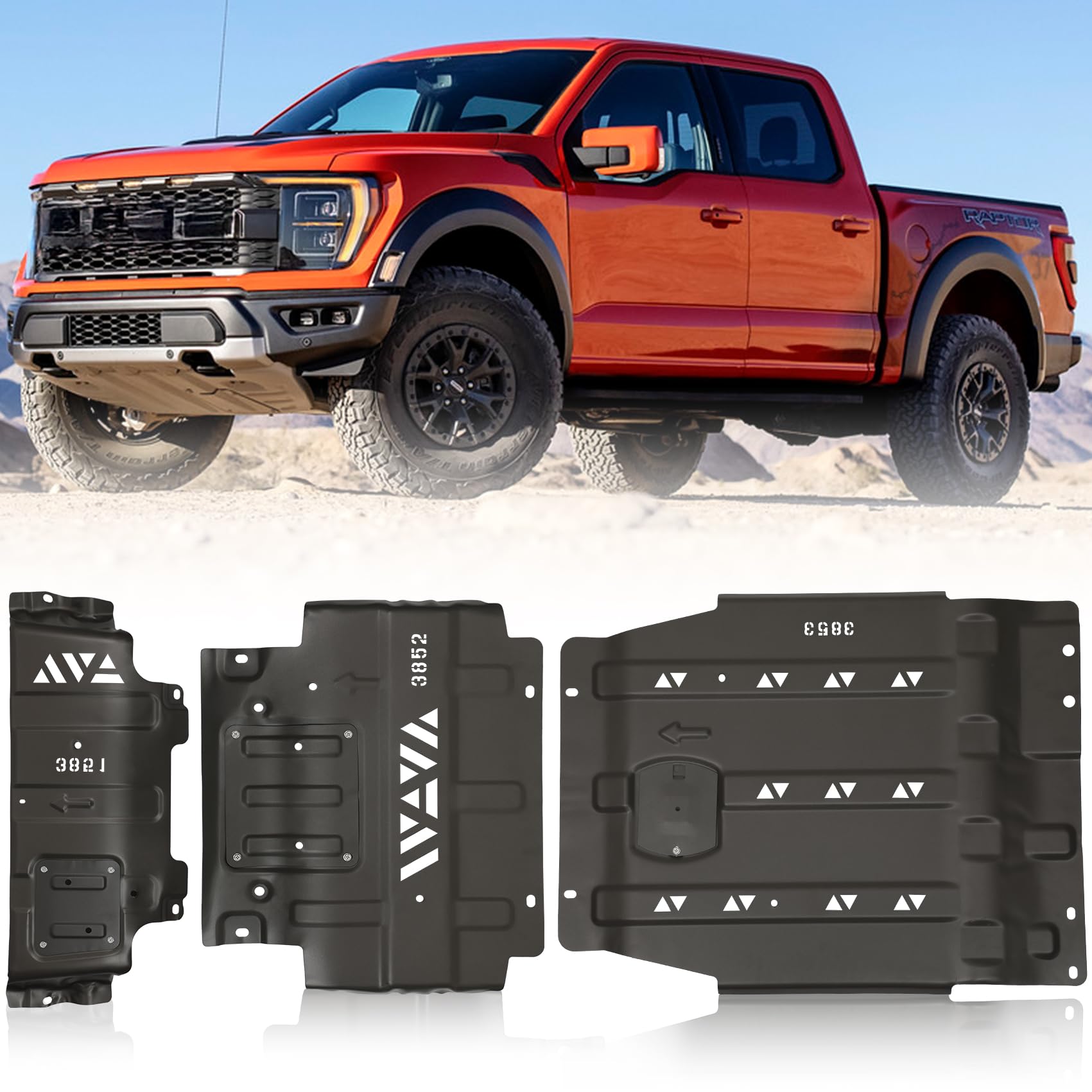 Saree Heavy Duty Black Ford F150 Full Skid Plate Kit