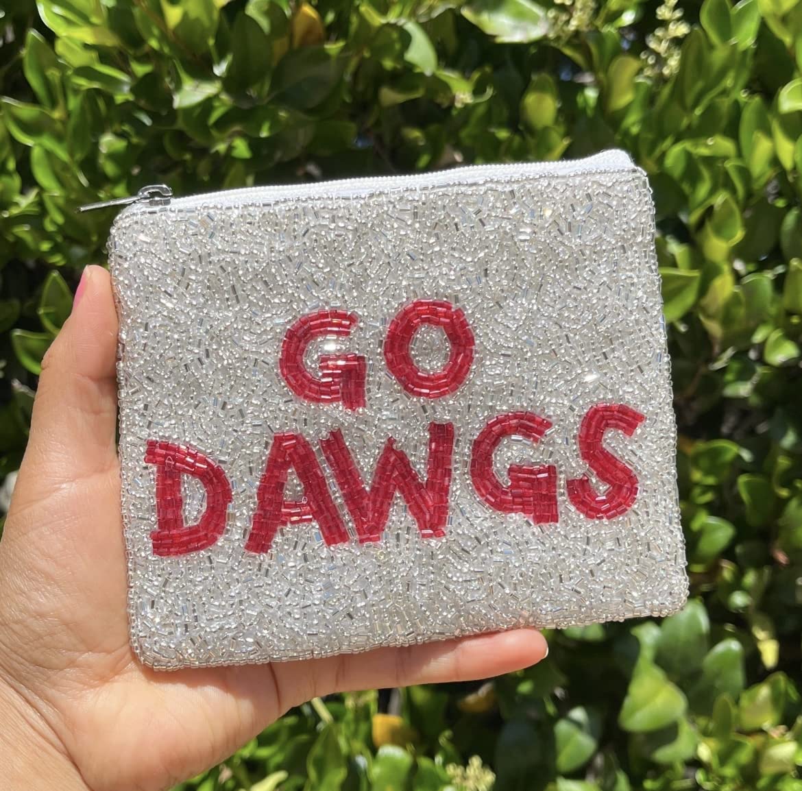 Go Dawgs Beaded Coin Purse, Go Dawgs Coin Purse, Beaded Coin Pouch, Coin Purse, Small Wallets, Birthday Gifts