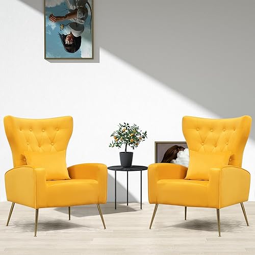 Miniatura 54 de Sillas modernas para sala de estar, sillón de terciopelo con almohada lumbar, sillas de dormitorio con respaldo alto, silla de tocador, silla de