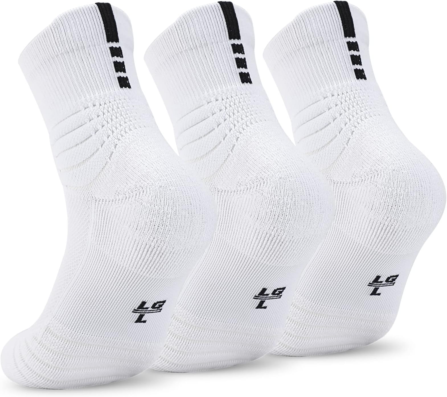 Elite Basketball Socks 3 Pairs, Cushioned Athletic Sports Crew Socks for Men & Women…